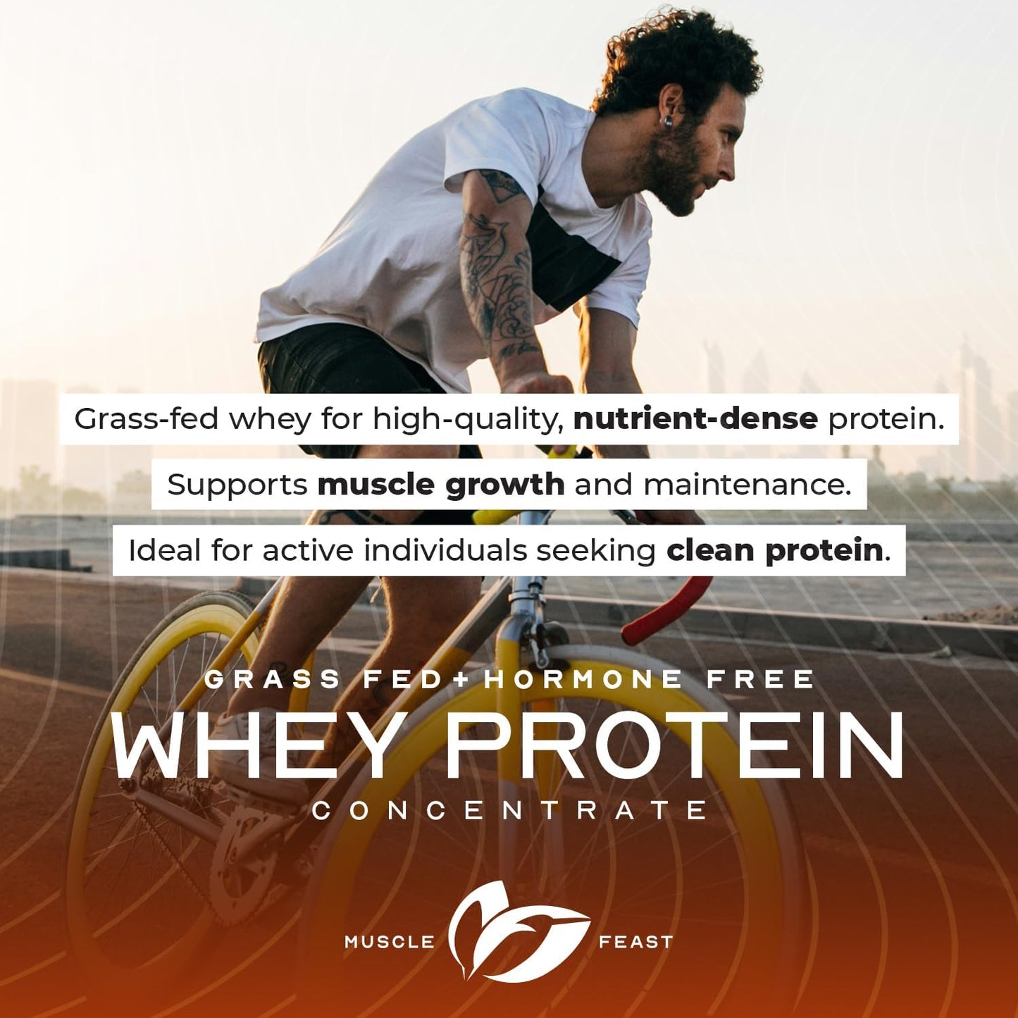 2lb Grass-Fed Whey Protein Concentrate Powder, All Natural, Hormone-Free, Pasture Raised, Unflavored