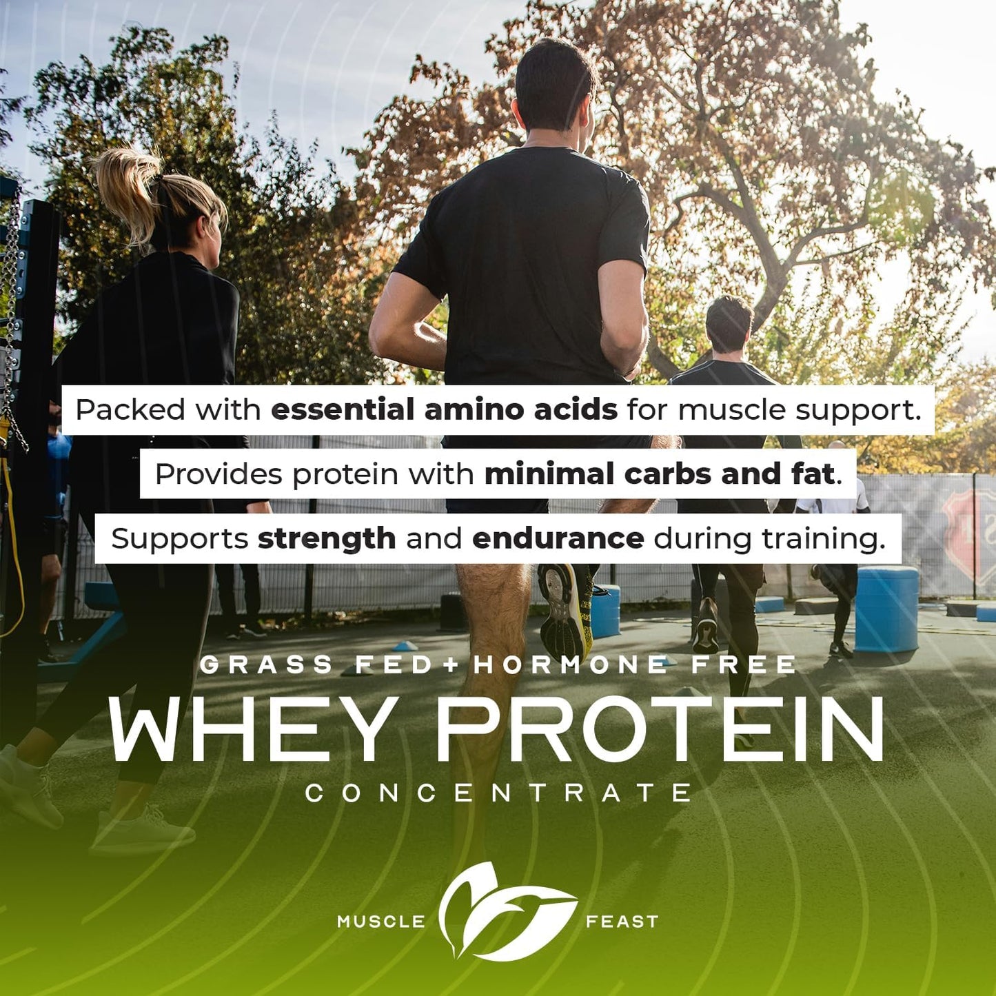 2lb Grass-Fed Whey Protein Concentrate Powder, All Natural, Hormone-Free, Pasture Raised, Unflavored