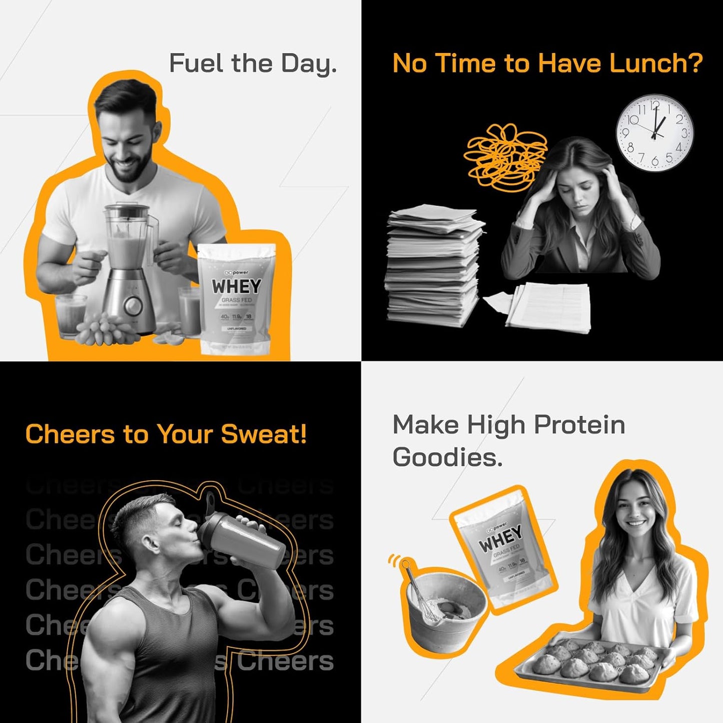 2lb Grass-Fed Whey Protein Powder with BCAAs - 18 Servings