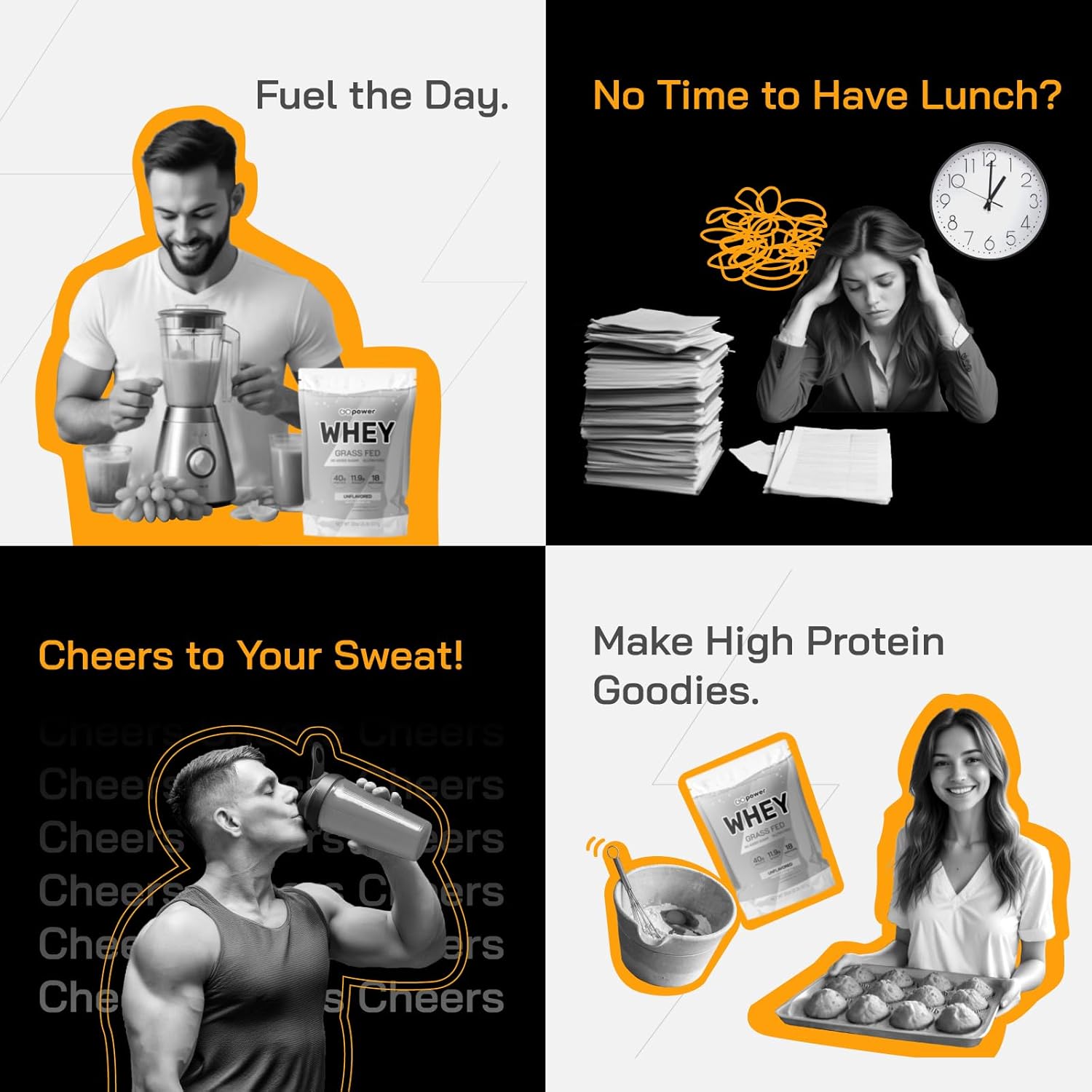 2lb Grass-Fed Whey Protein Powder with BCAAs - 18 Servings