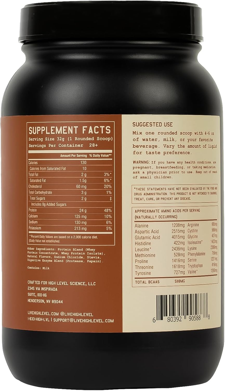 2lb Natural Salted Caramel Whey Protein Powder - 24g Protein, Sweetened with Stevia, Ultra-Filtered, Non-GMO, Digestive Enzymes, Made in USA