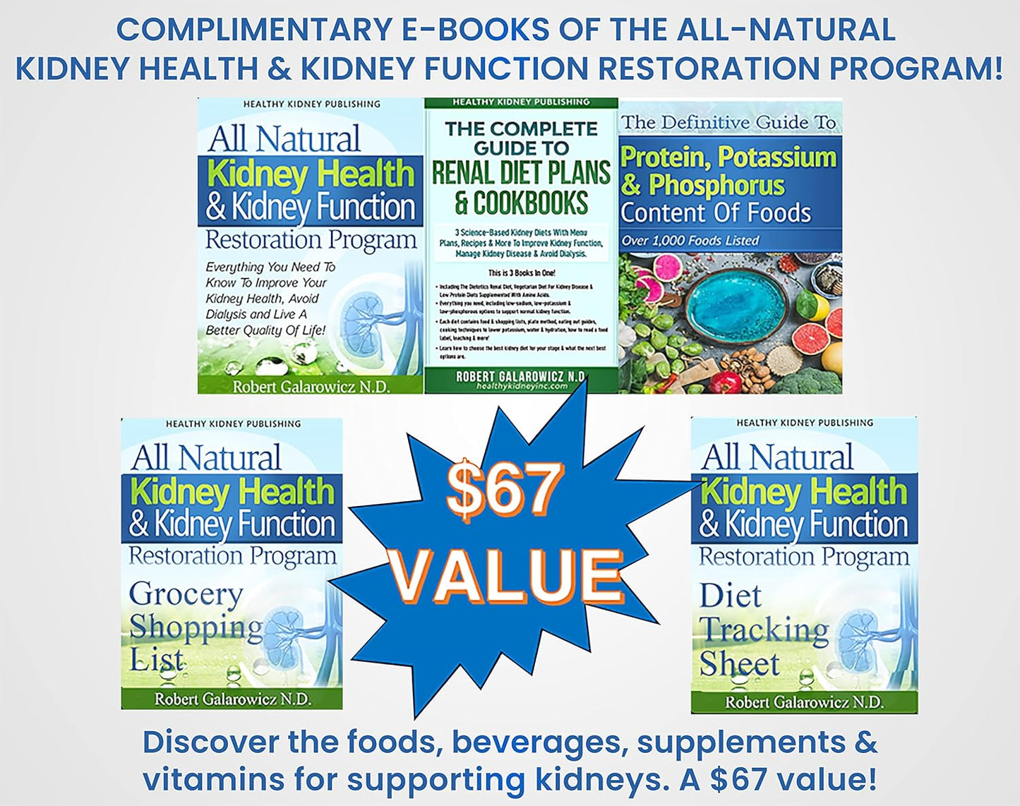 2LB Organic Sodium Bicarbonate & 2.5 LBS Bio Fiber Kidney Cleanse Bundle - Supports Kidney Health, Alkaline Superfoods, Immune Support & Detox