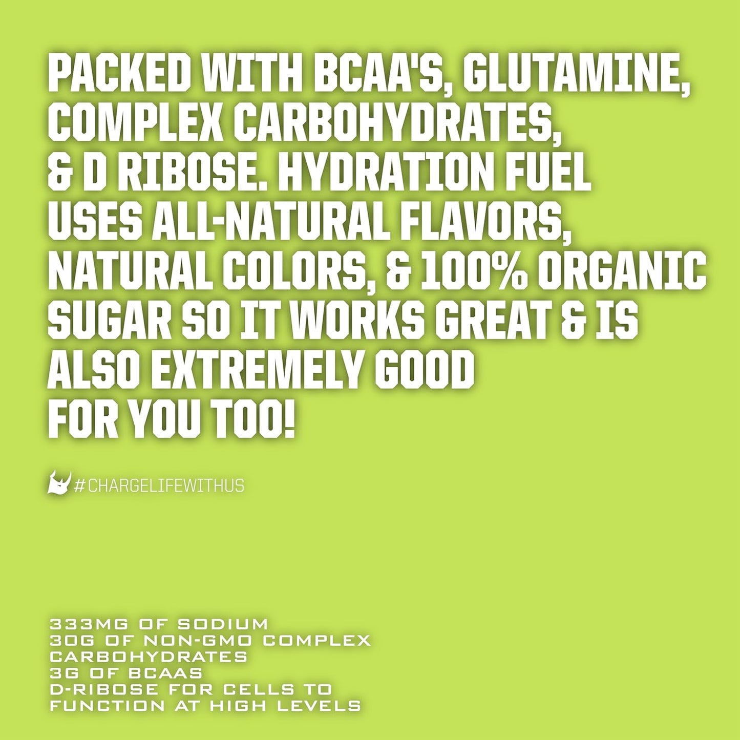 2lb Ryno Power Hydration Fuel Electrolyte Drink Mix: Lemon Lime Flavor, Gluten Free, BCAA's, Sustained Energy & Muscle Recovery - 20 Servings