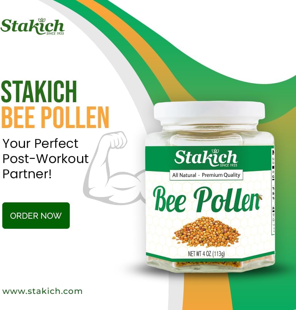 2lb Stakich Bee Pollen - Pure, Natural Bee Pollen Granules - High Quality Superfood Supplement