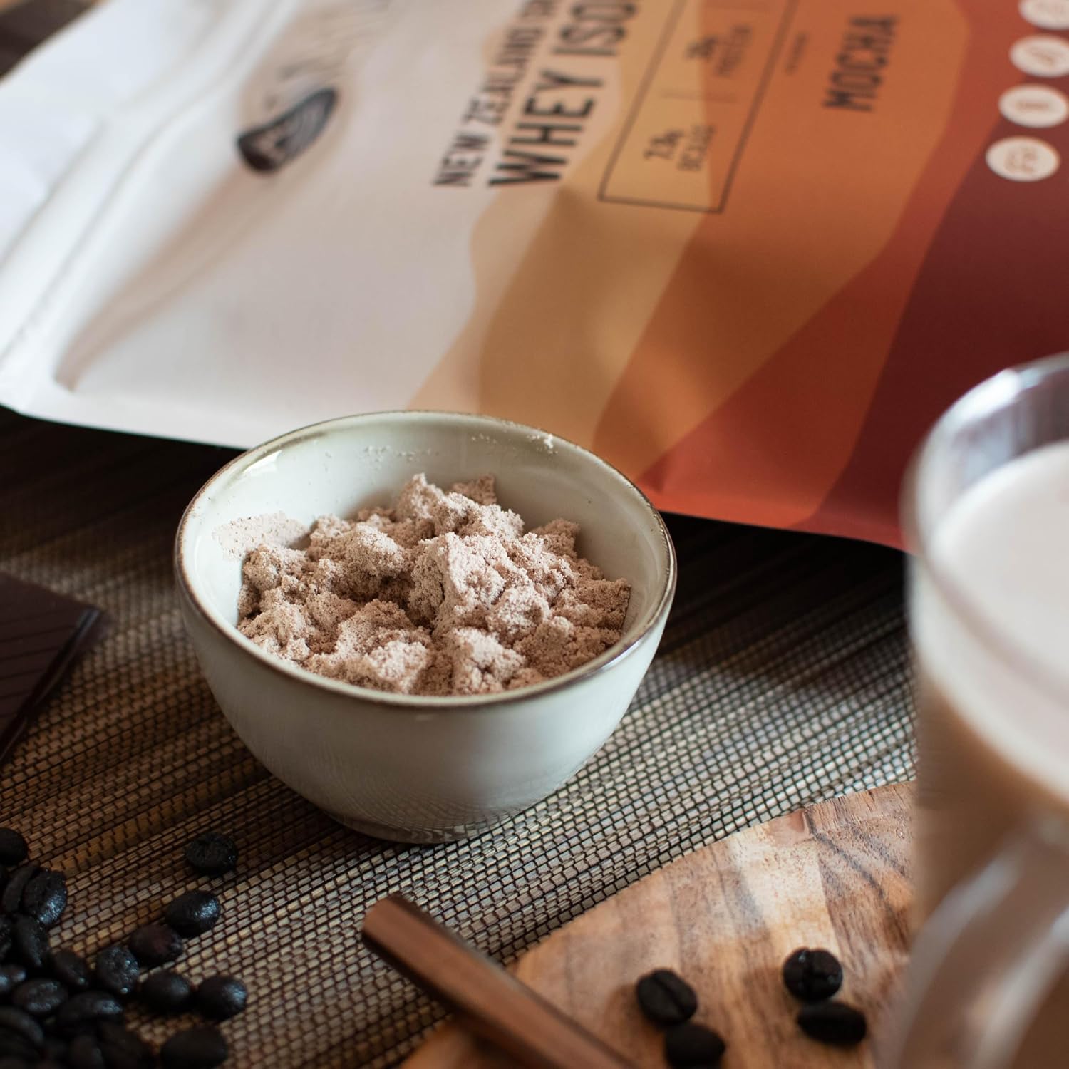 2LB Taha Health & Nutrition Mocha Whey Protein Isolate Powder with 30g Protein, 7.9g BCAAs, and 4.3g Leucine - Gluten-Free, Keto, Kosher - 24 Servings