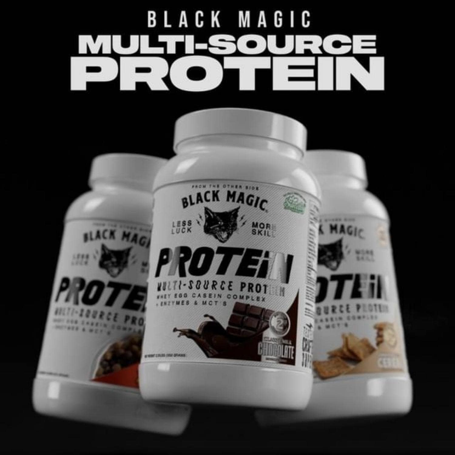 2lbs Black Magic Protein Powder with Whey, Egg, Casein, Enzymes & MCTs for Recovery - Cinnamon Toast Cereal Flavor