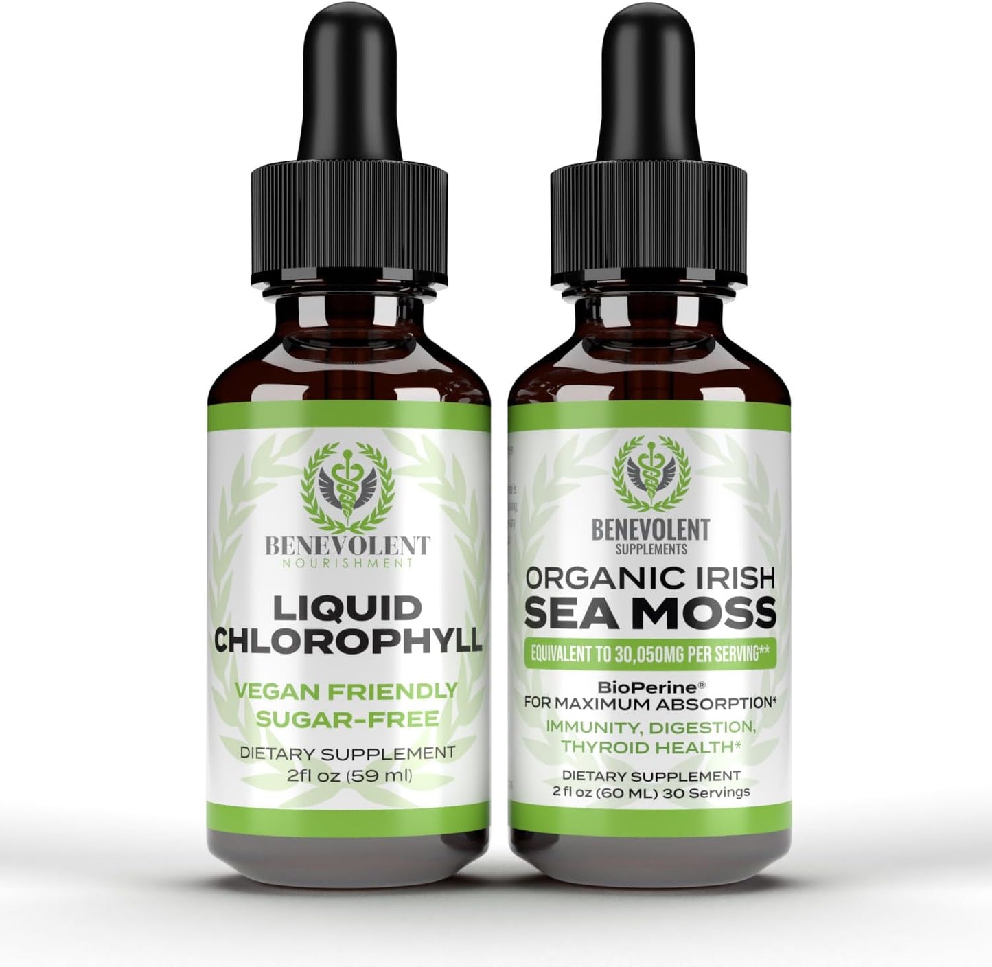 2oz Chlorophyll & Irish Sea Moss Drops: Internal Deodorizer & Skin Radiance - 4 Month Supply