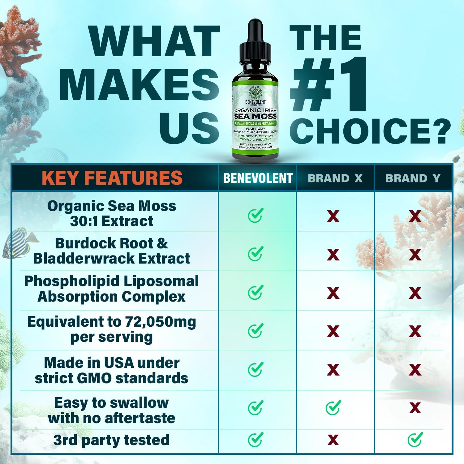 2oz Chlorophyll & Irish Sea Moss Drops: Internal Deodorizer & Skin Radiance - 4 Month Supply