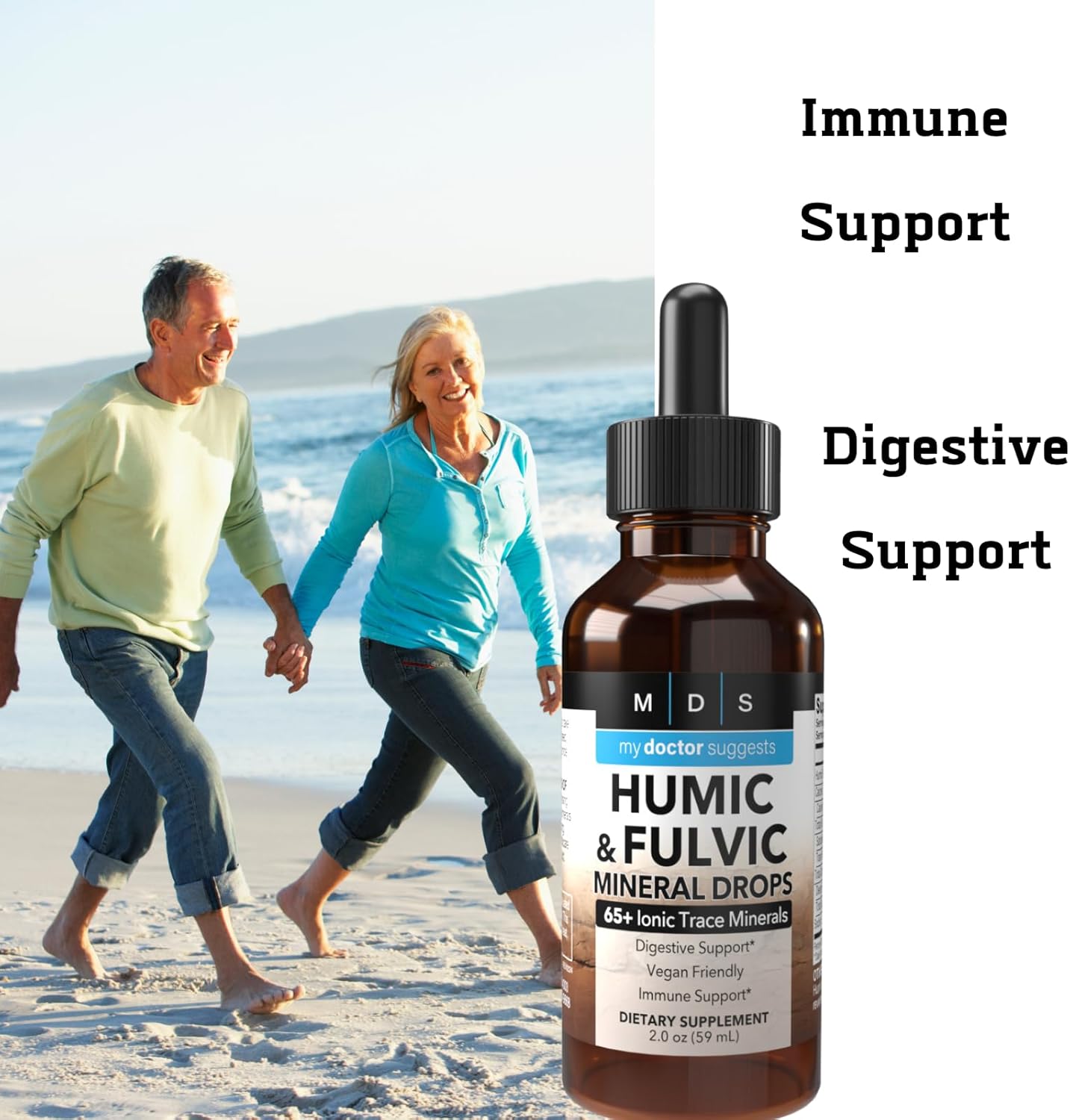 2oz Liquid Humic & Fulvic Acid Supplement for Enhanced Nutrient Absorption & Detox - Optimal Wellness Formula Recommended by Doctors