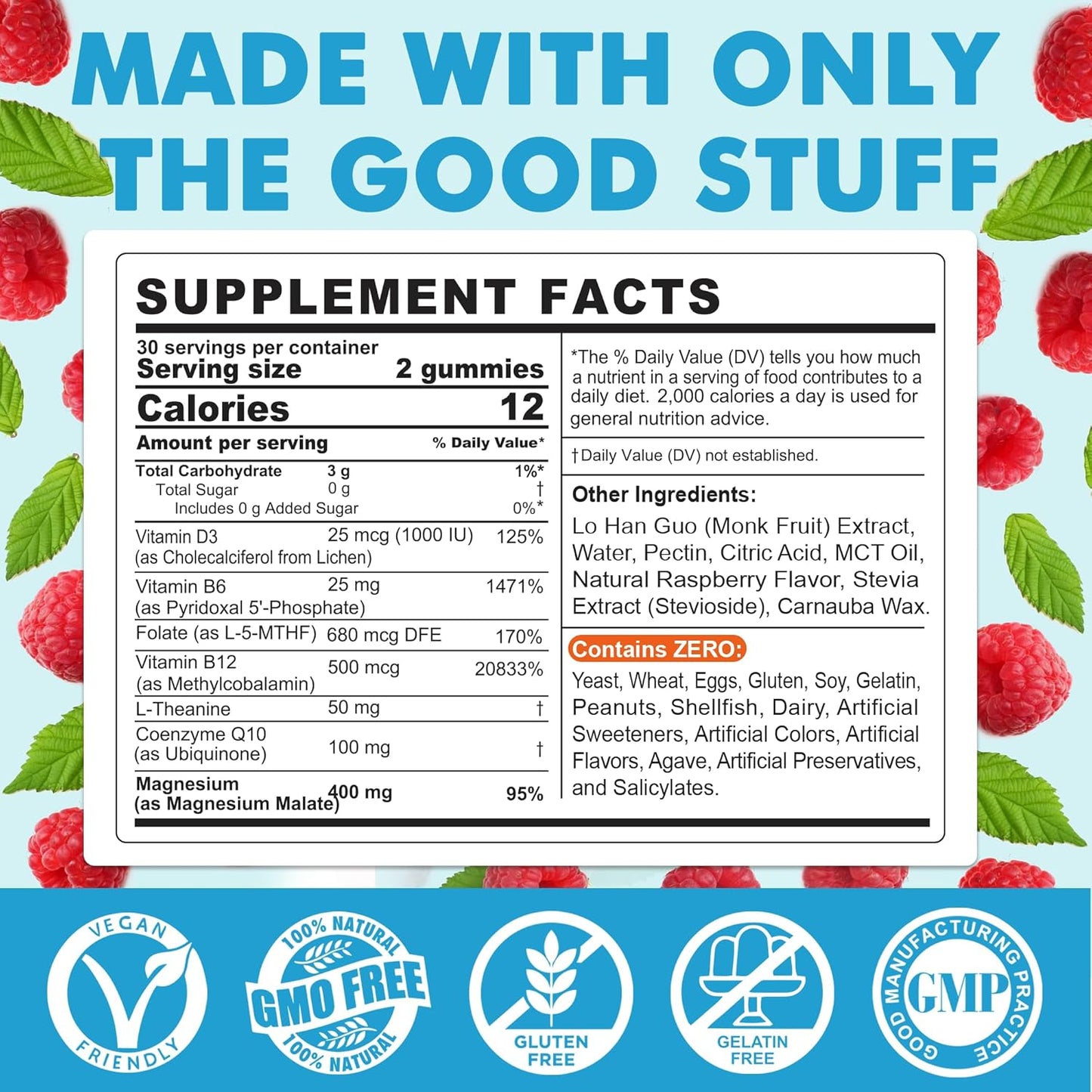 2Pack Berberine Supplement Gummies 1500mg + 2Pack Magnesium Malate with CoQ10-100mg Gummies for Energy and Heart Health