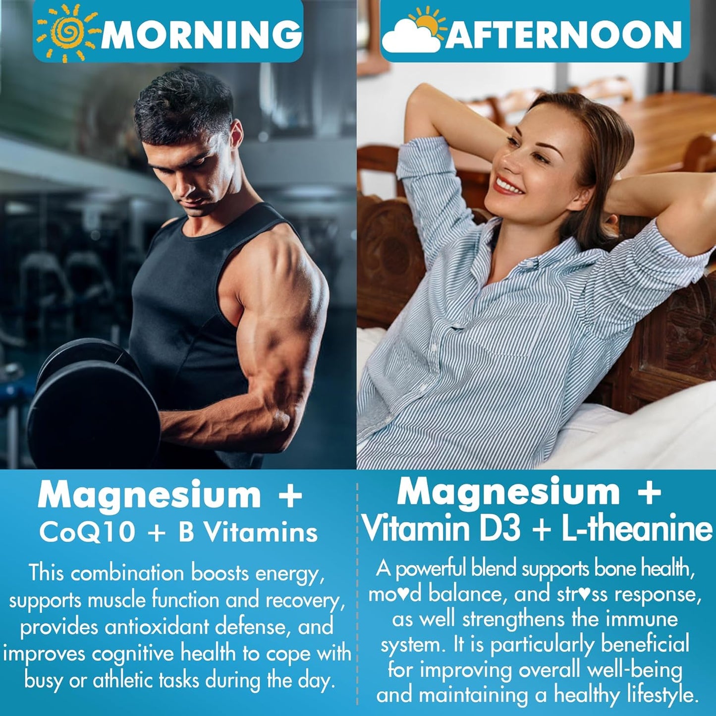 2Pack Berberine Supplement Gummies 1500mg + 2Pack Magnesium Malate with CoQ10-100mg Gummies for Energy and Heart Health