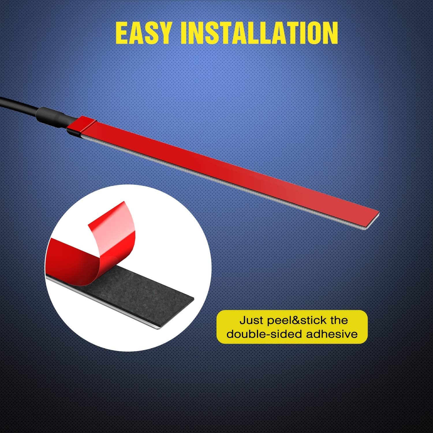 2PCS Waterproof Amber Lights Strip for Motorcycle ATV UTV, Flexible Turn Signal Backup License Plate, 2 Years Warranty