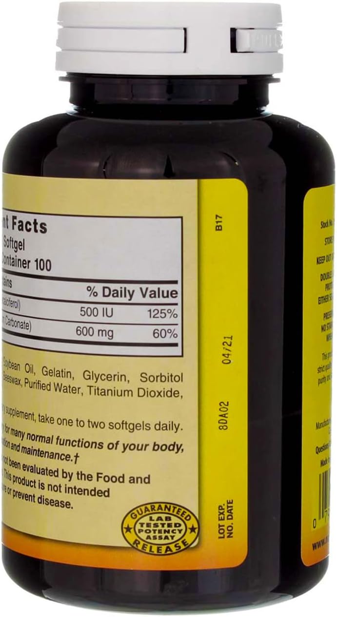 3 Bottles of Nature's Blend Liquid Calcium 600mg with D-3 Softgels - 300 Total Softgels