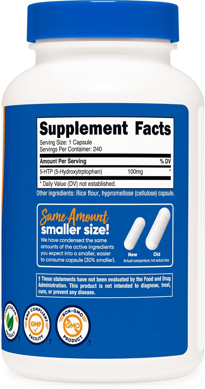 3 Bottles of Nutricost 5-HTP 100mg, 240 Vegetarian Capsules - Non-GMO & Gluten Free