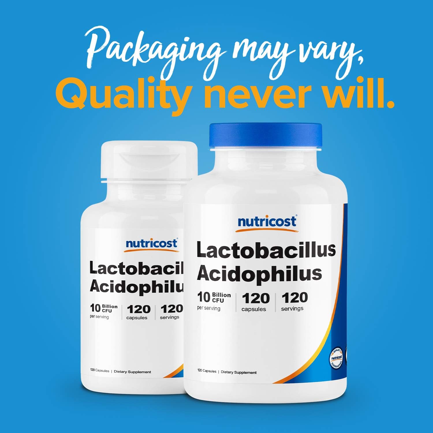 3 Bottles of Nutricost Lactobacillus Acidophilus Probiotic Supplement, 10 Billion CFU, 120 Veggie Capsules