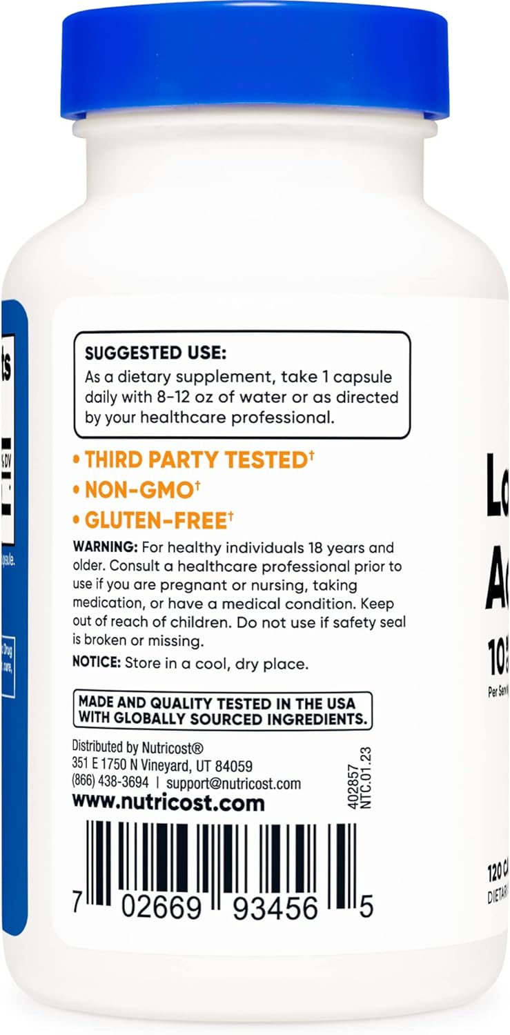 3 Bottles of Nutricost Lactobacillus Acidophilus Probiotic Supplement, 10 Billion CFU, 120 Veggie Capsules