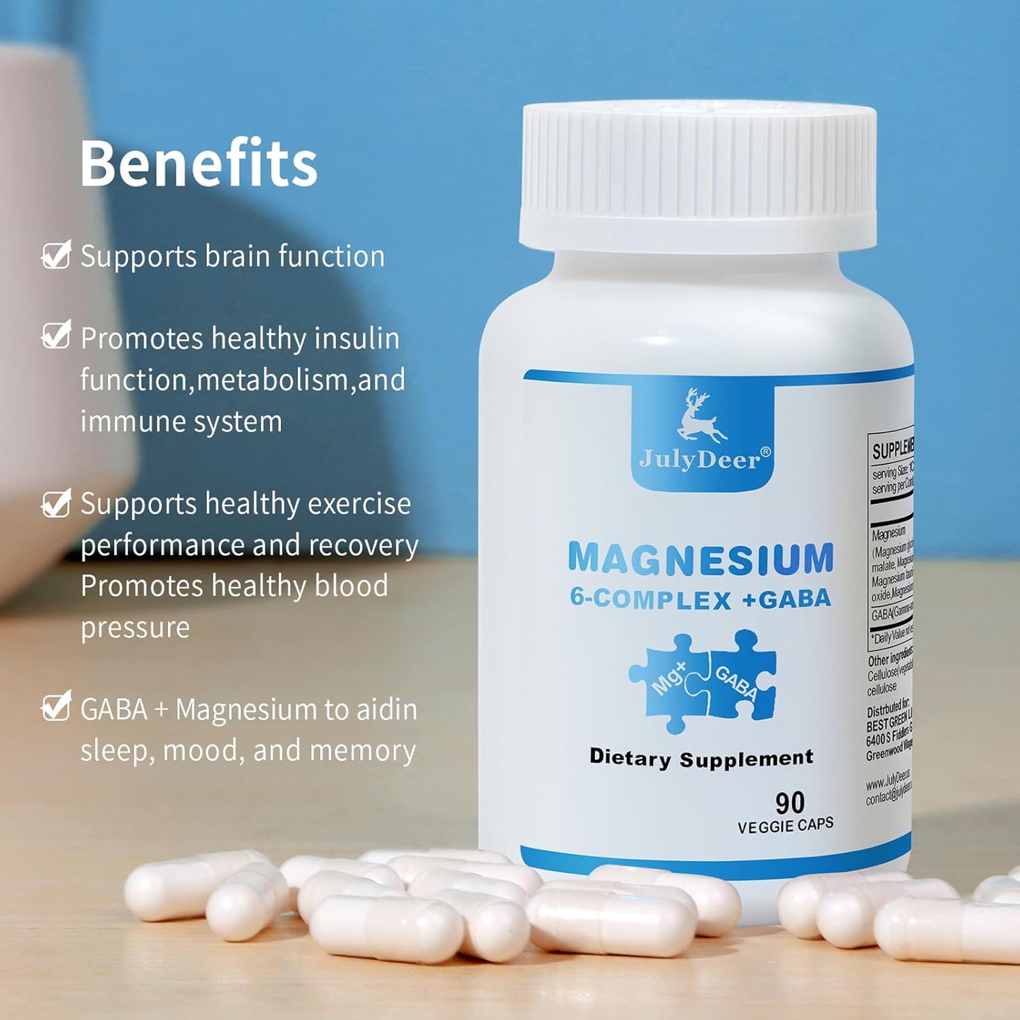 3 Bottles of Sixfold Magnesium Complex | 350mg Magnesium Blend for Muscles, Nerves, Energy & Sleep Support | High Absorption | Vegan | 90 Capsules
