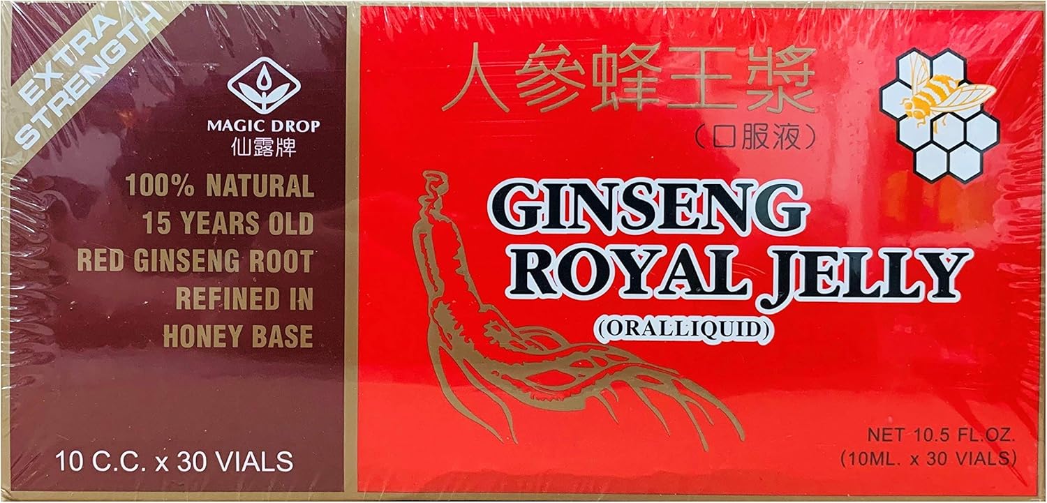 3 Boxes of Magic Drop Ginseng Royal Jelly (30 Vials Each), Total of 90 Vials - New Green Nutrition