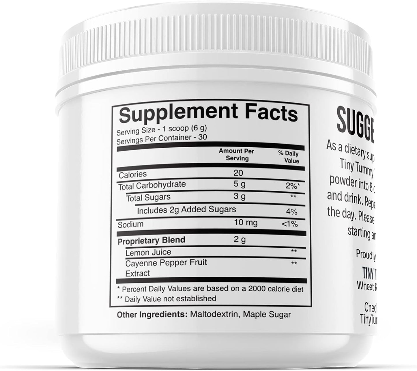 3-Day Plant-Based Lemonade Diet Cleanse Powder with Cayenne, Maple Syrup - Tiny Tummy Tea Master Cleanse Supplement
