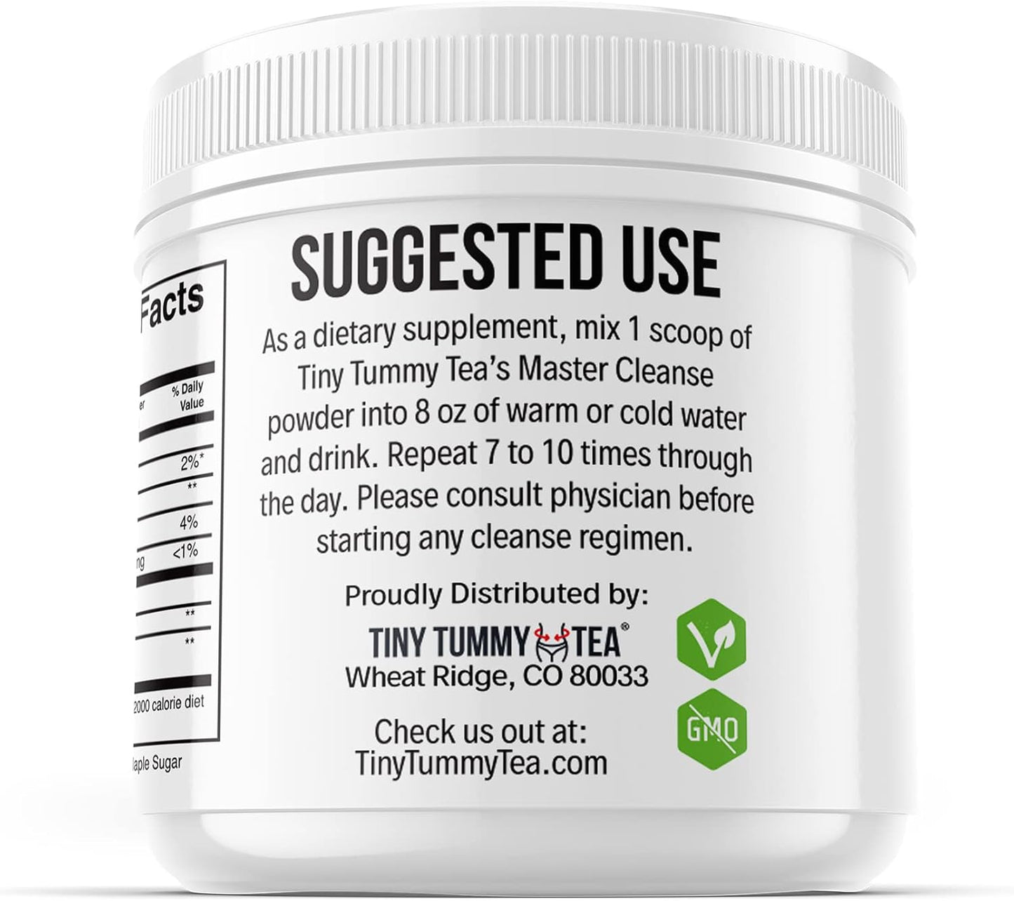 3-Day Plant-Based Lemonade Diet Cleanse Powder with Cayenne, Maple Syrup - Tiny Tummy Tea Master Cleanse Supplement