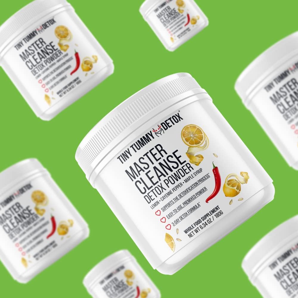 3-Day Plant-Based Lemonade Diet Cleanse Powder with Cayenne, Maple Syrup - Tiny Tummy Tea Master Cleanse Supplement