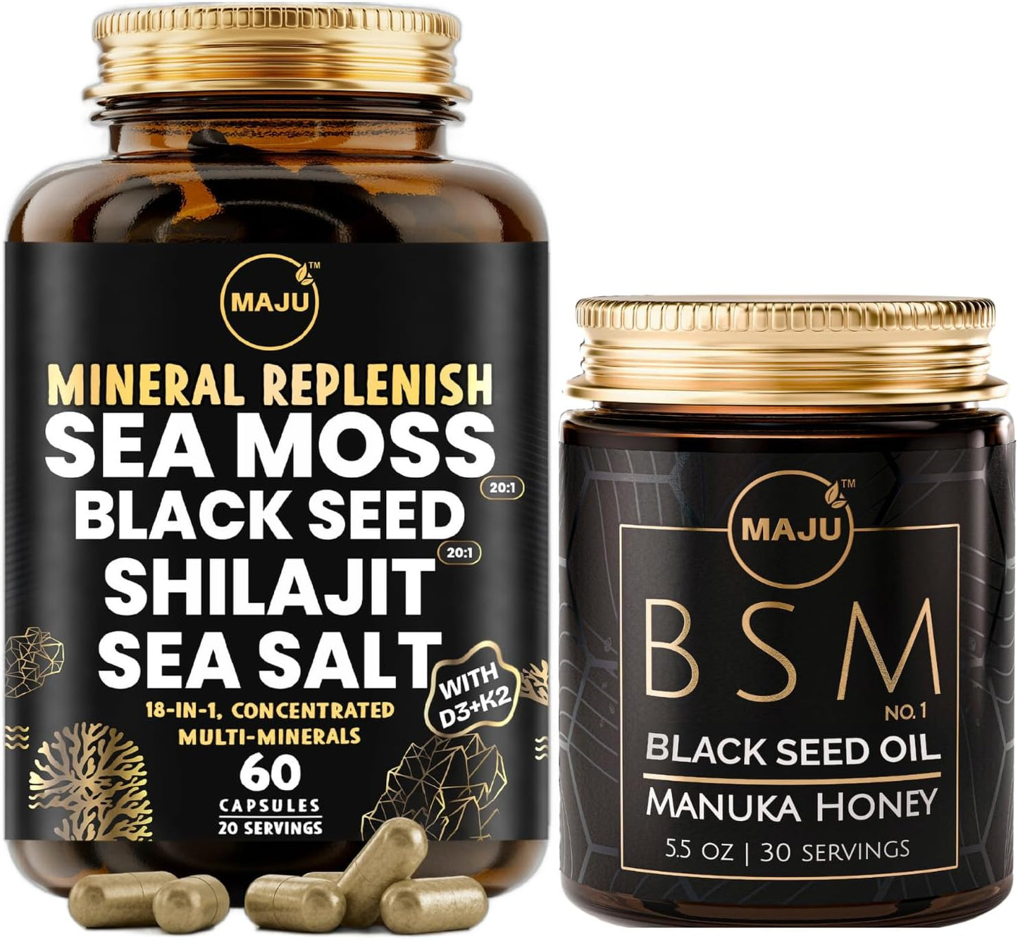 3-in-1 Black Seed Oil, Manuka & Mineral Replenish Bundle by Maju Superfoods