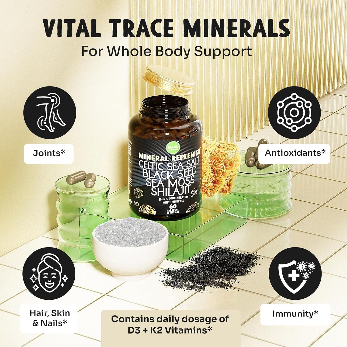 3-in-1 Black Seed Oil, Manuka & Mineral Replenish Bundle by Maju Superfoods