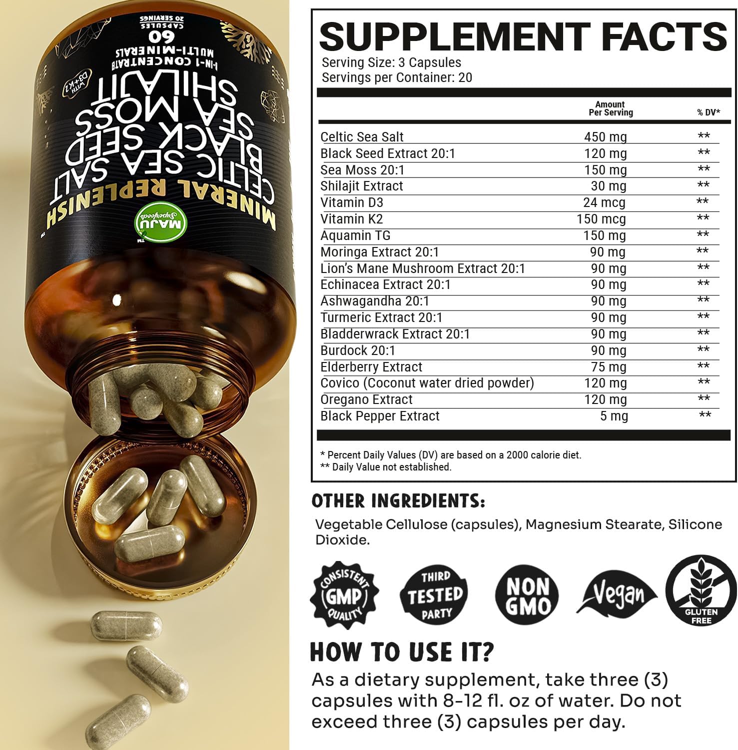 3-in-1 Black Seed Oil, Manuka & Mineral Replenish Bundle by Maju Superfoods