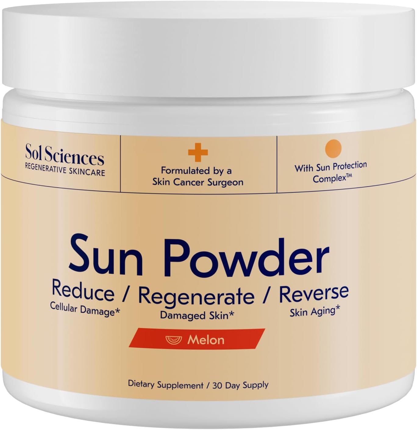 3-in-1 Drinkable Skincare Powder by World-Class Dermatologist, Reformulated 2025, Regenerative Formula with Nicotinamide, Collagen Peptides, Biotin, Glutathione, Melon Flavor (30 Servings) - BoostGo Australia