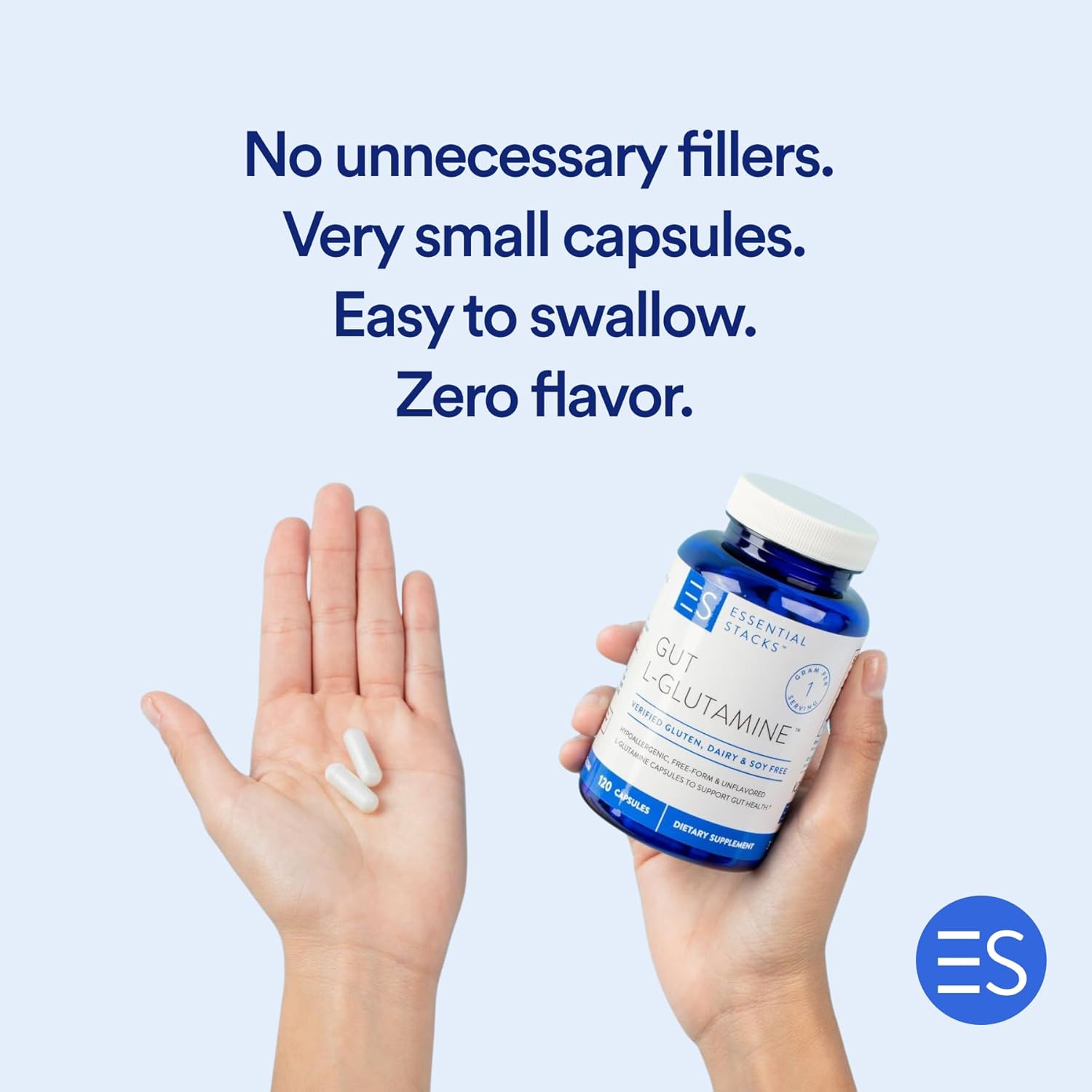 3-in-1 Gut L-Glutamine Bundle: Essential Stacks Powder & Capsules for Gut Health