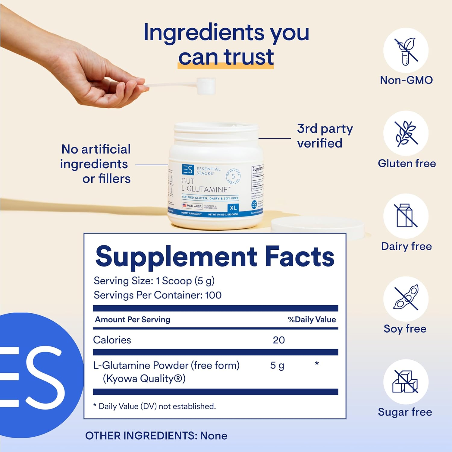 3-in-1 Gut L-Glutamine Bundle: Essential Stacks Powder & Capsules for Gut Health