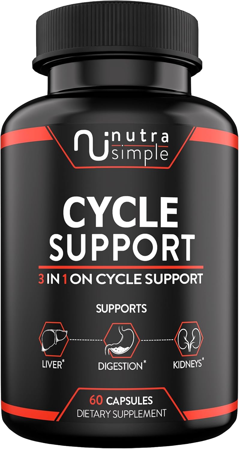 3-in-1 On Cycle Support Supplement for Men with Liver Support and Natural Ingredients - 60 Capsules