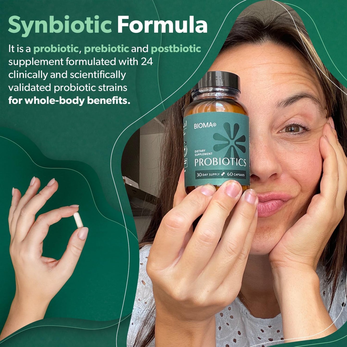 3-in-1 Slow Release Synbiotic Probiotics for Weight Management & Digestive Health - 240 Capsules