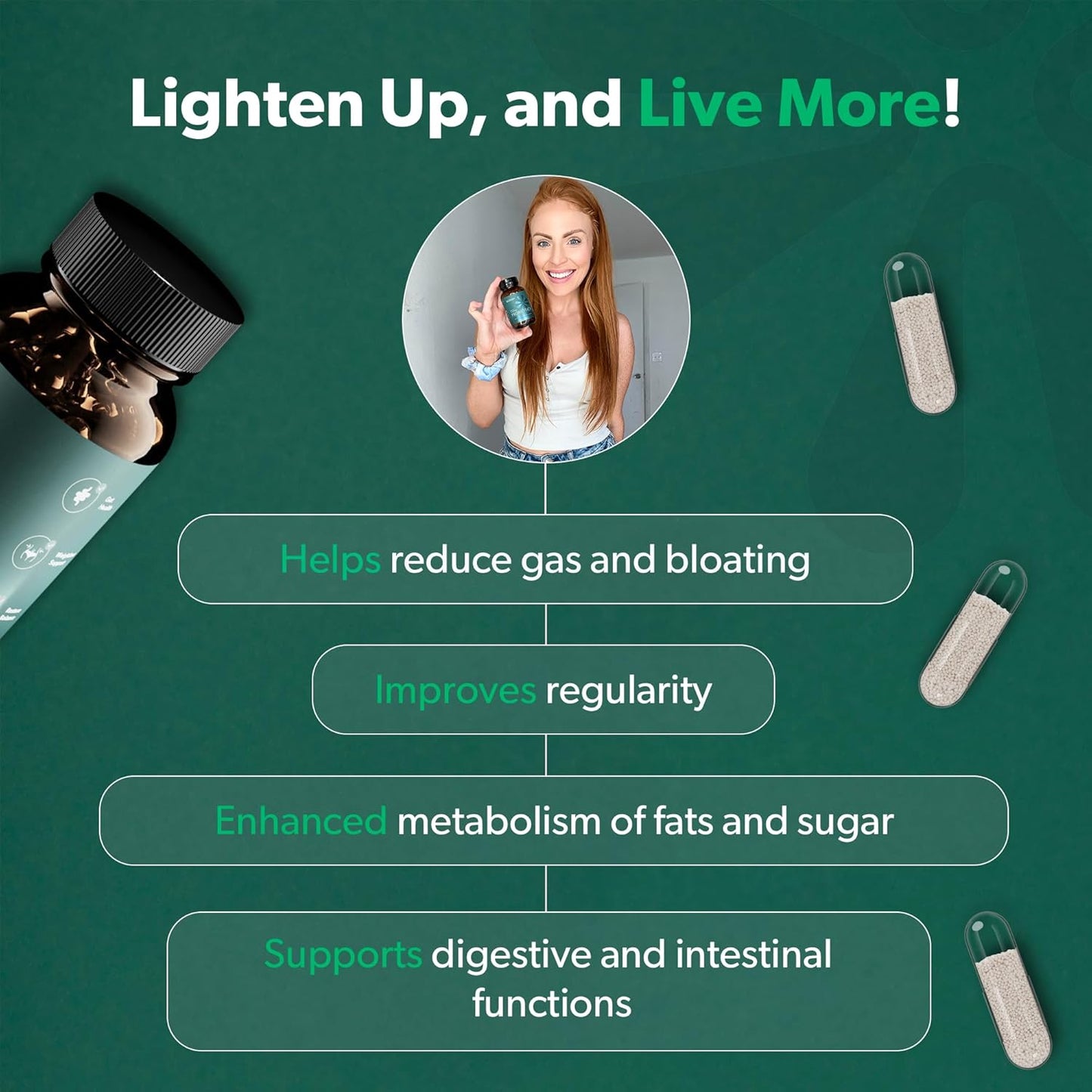 3-in-1 Slow Release Synbiotic Probiotics for Weight Management & Digestive Health - 240 Capsules