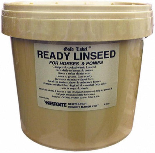 3 KG Gold Label Ready Linseed Horse Supplement for Maximizing Stamina and Promoting a Soft, Shiny Coat