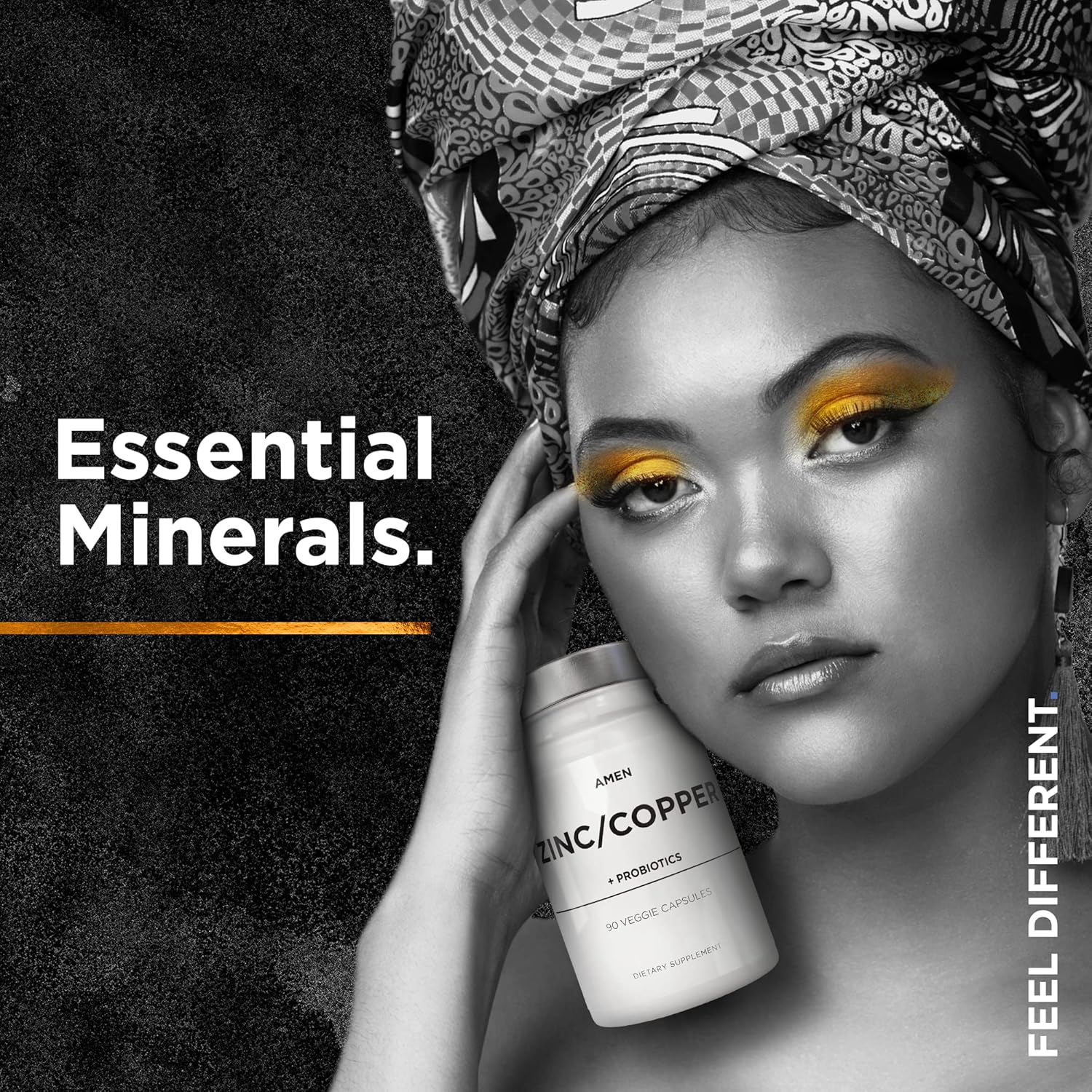 3-Month Supply Amen Zinc & Copper Supplement with Probiotics - 50mg Zinc Picolinate Vitamin Pills - Essential Minerals & 2 Billion CFUs - Vegan & Non-GMO - 90 Capsules