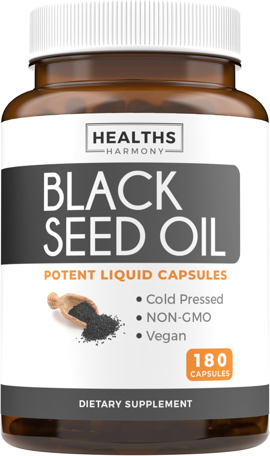 3-Month Supply of Healths Harmony Black Seed Oil & Irish Sea Moss Capsules - Cold-Pressed Nigella Sativa & Bladderwrack with Bioperine