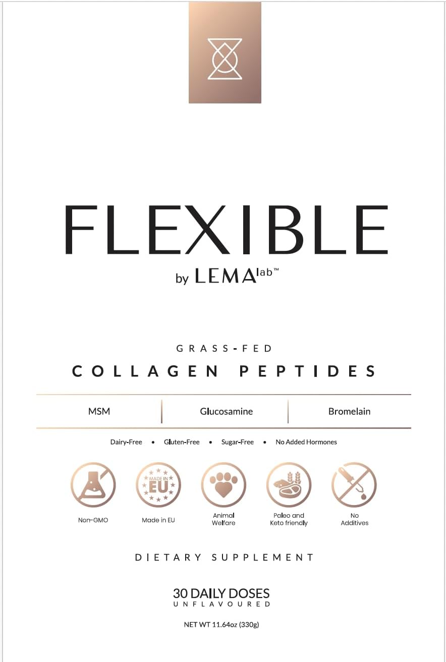 3-Month Supply of LEMAlab Flexible Collagen Peptides Powder for Women - Premium Joint Health & Recovery Formula - Grass Fed, Unflavored, 90 Daily Doses
