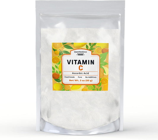 3 oz Vitamin C Powder Baker with Ascorbic Acid in a Resealable Bag - Unpretentious Formula
