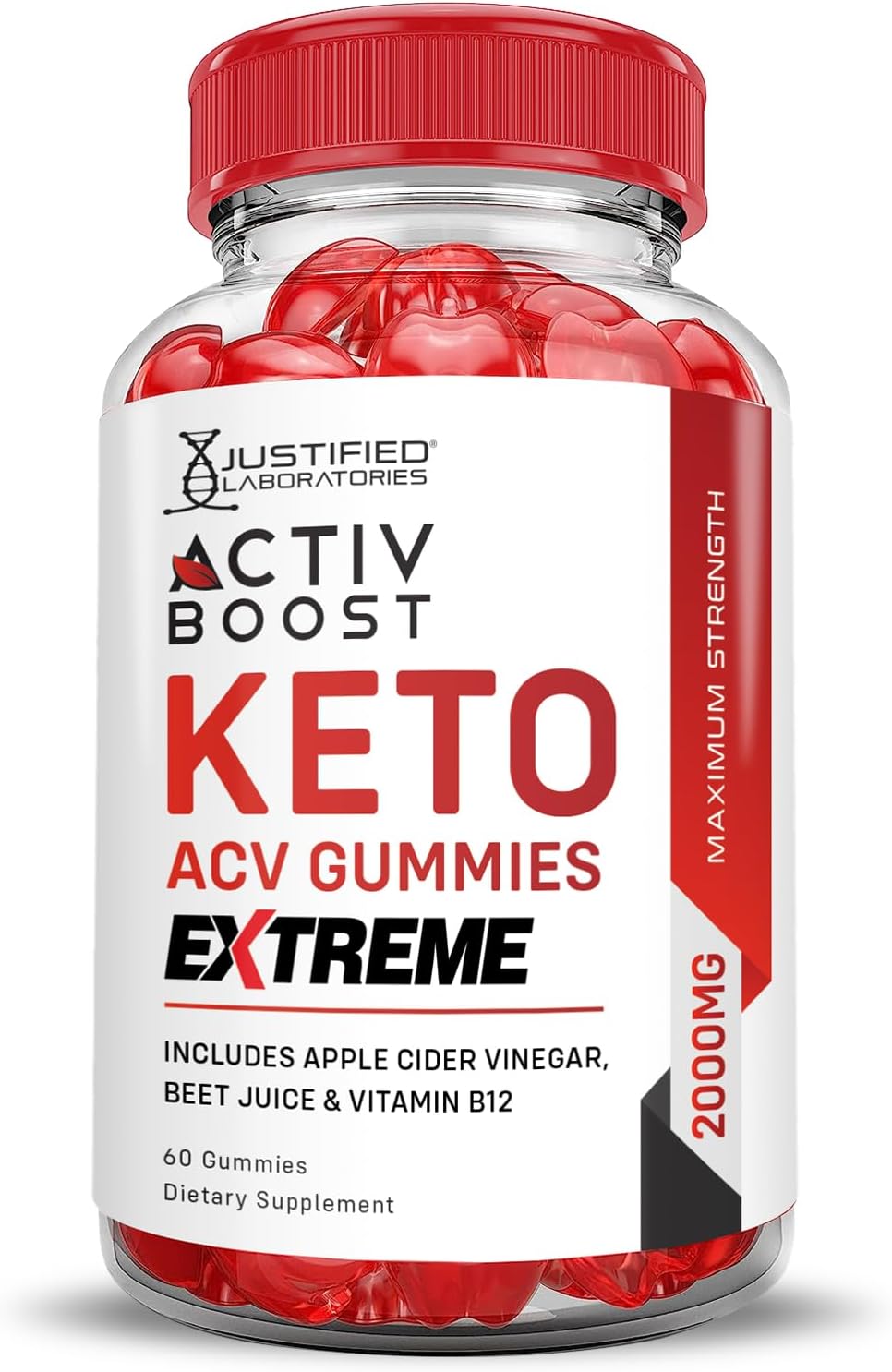 3 Pack Activboost Keto ACV Gummies Extreme 2000MG - Apple Cider Vinegar & Pomegranate Beet Juice Powder - Vegan & Non GMO - 180 Gummies
