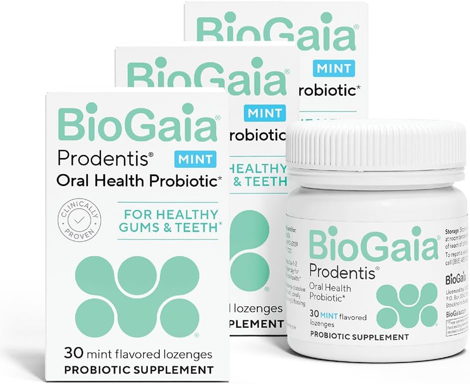3-Pack BioGaia Prodentis Dental Probiotic Lozenges - Improve Oral Health, Defend Against Dental Problems, Mint Flavor - 90 Day Supply
