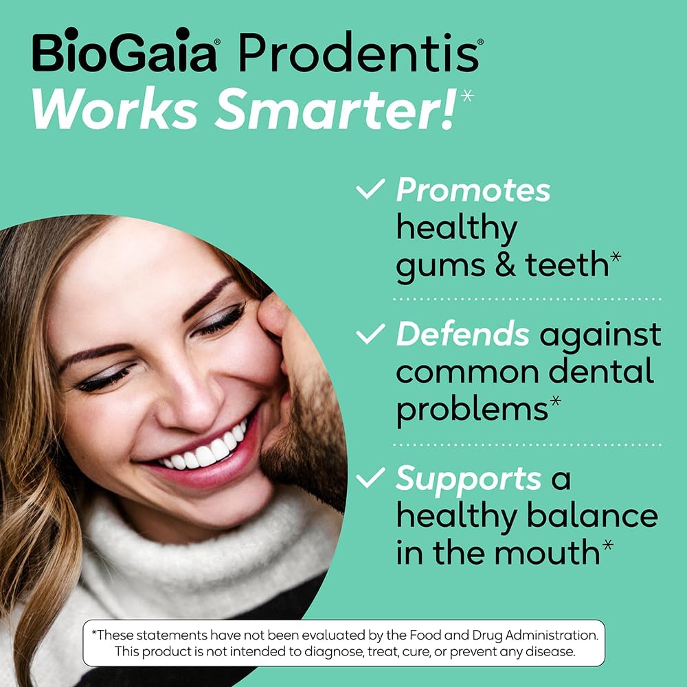 3-Pack BioGaia Prodentis Dental Probiotic Lozenges - Improve Oral Health, Defend Against Dental Problems, Mint Flavor - 90 Day Supply