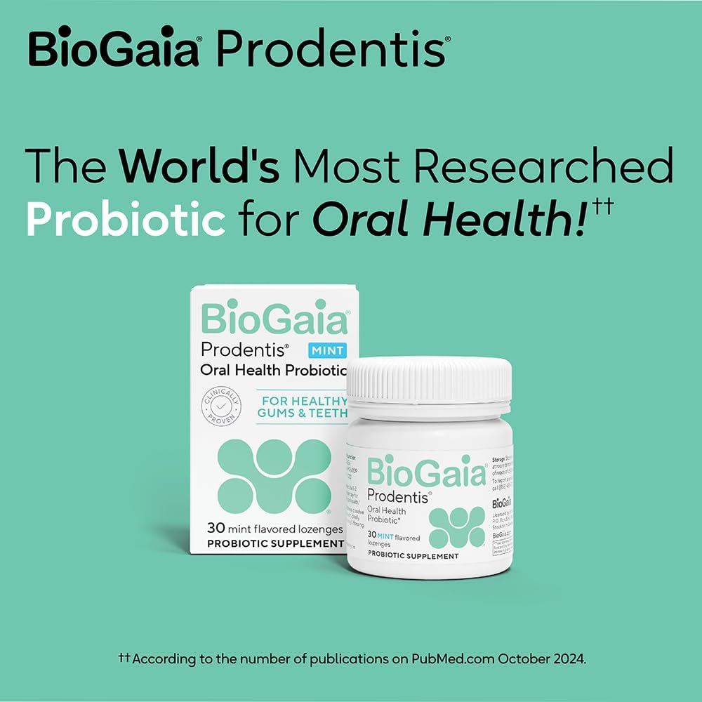 3-Pack BioGaia Prodentis Dental Probiotic Lozenges - Improve Oral Health, Defend Against Dental Problems, Mint Flavor - 90 Day Supply