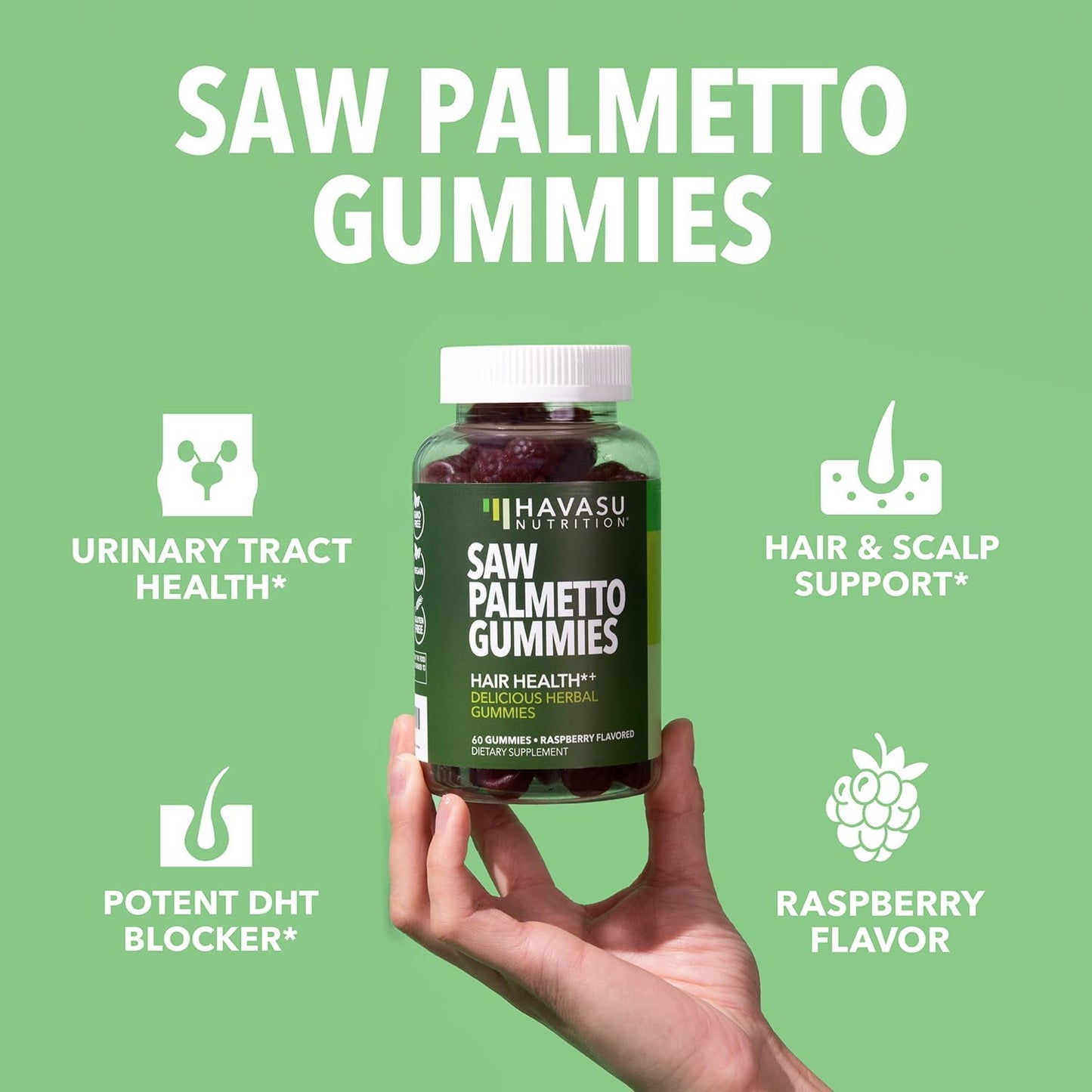 3-Pack Bundle of Havasu Nutrition Saw Palmetto, Biotin, and Collagen Gummies for Healthy Hair, Skin, and Nails - Delicious Gummies for Hair Health and Youthful Confidence
