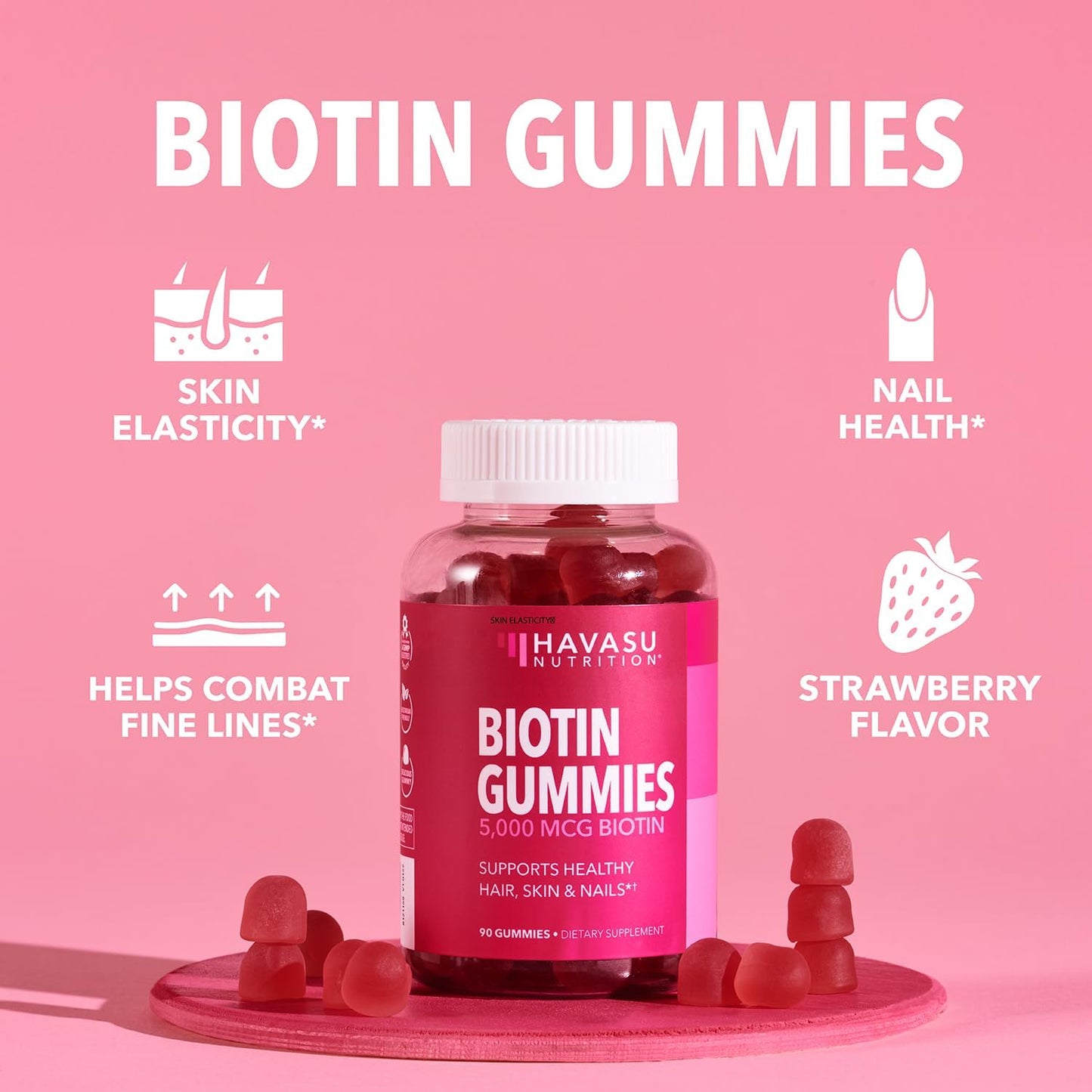 3-Pack Bundle of Havasu Nutrition Saw Palmetto, Biotin, and Collagen Gummies for Healthy Hair, Skin, and Nails - Delicious Gummies for Hair Health and Youthful Confidence