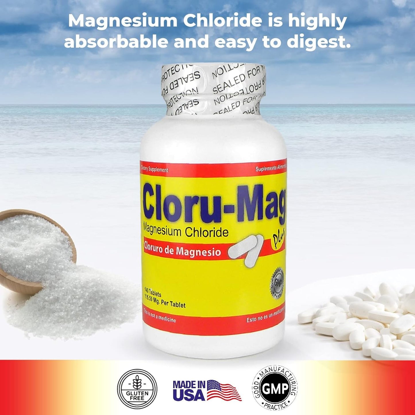 3 Pack Cloru-Mag Plus Magnesium Chloride Tablets (Cloruro De Magnesio) - Boost Your Magnesium Intake!
