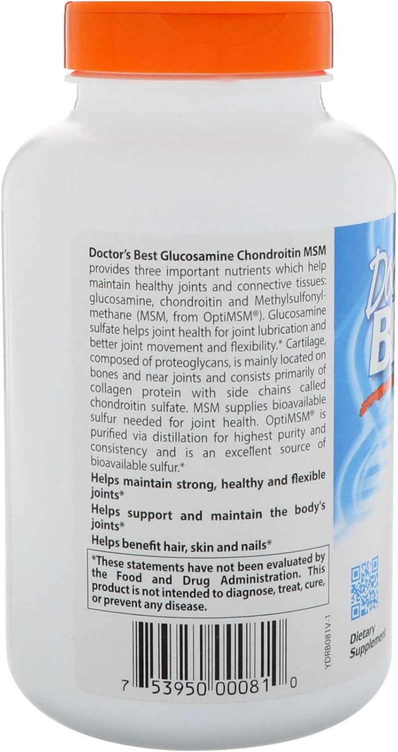 3-Pack Doctor's Best Glucosamine Chondroitin MSM with OptiMSM - 240 Veggie Capsules