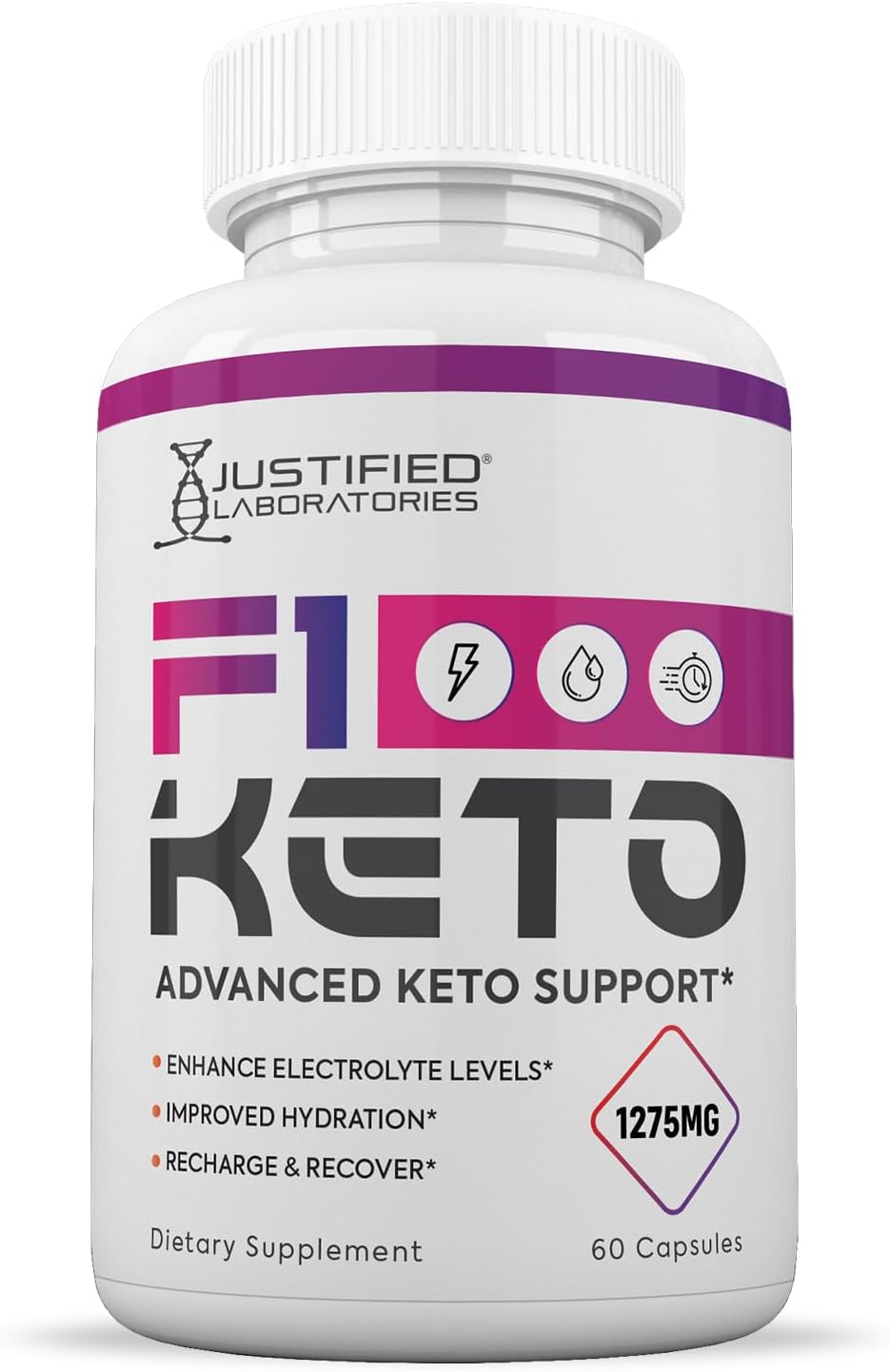 3 Pack F1 Keto Pills 1275MG with Apple Cider Vinegar, Olive Oil, Green Tea - 180 Capsules by Justified Laboratories