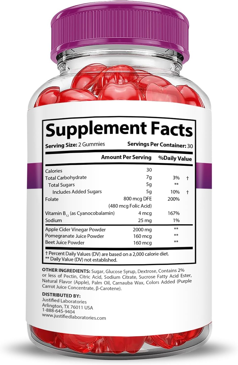 3 Pack Fast Ripped Keto ACV Gummies 2000MG with Pomegranate Beet Juice Powder - Vegan Non GMO 180 Gummys