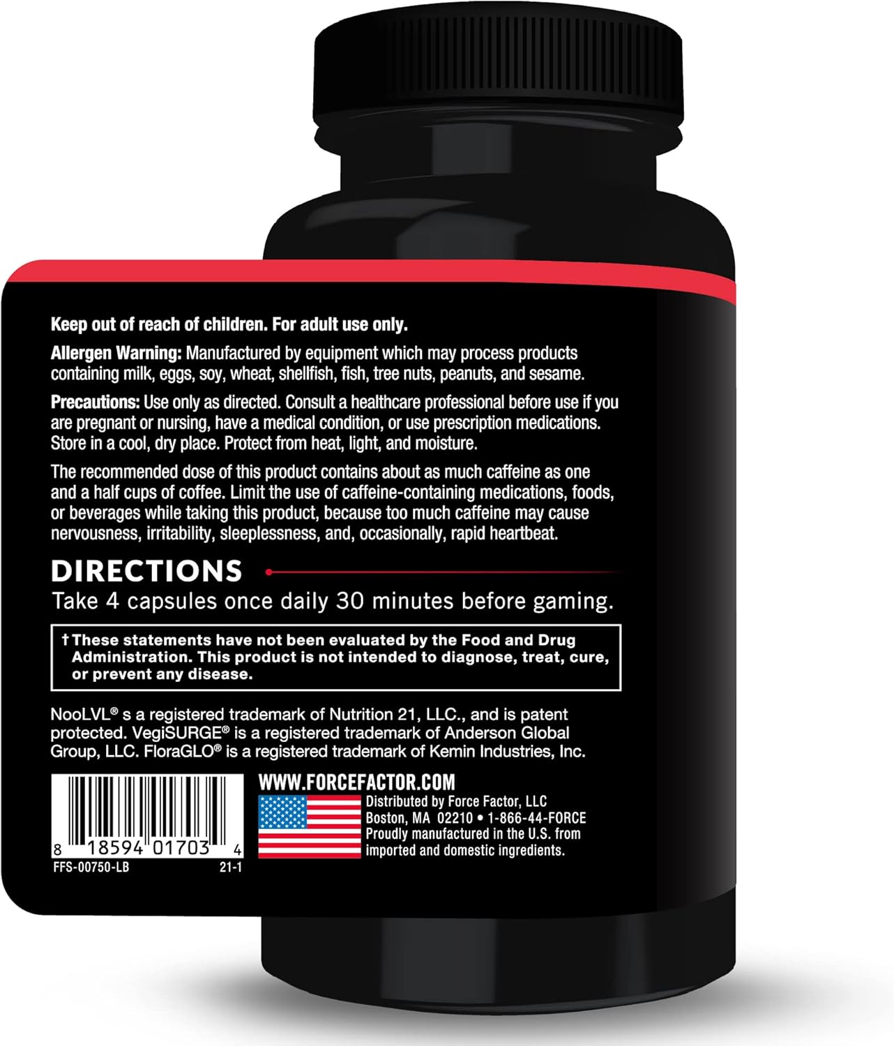 3-Pack FORCE FACTOR Forebrain Pro Gamer Brain Booster Capsules - Enhance Focus & Awareness for Gamers with Nootropic Gaming Supplement